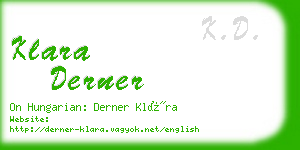 klara derner business card